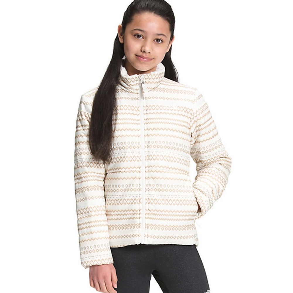 The North Face Girls Youth Large Reversible Mossbud Swirl Puffer Jacket